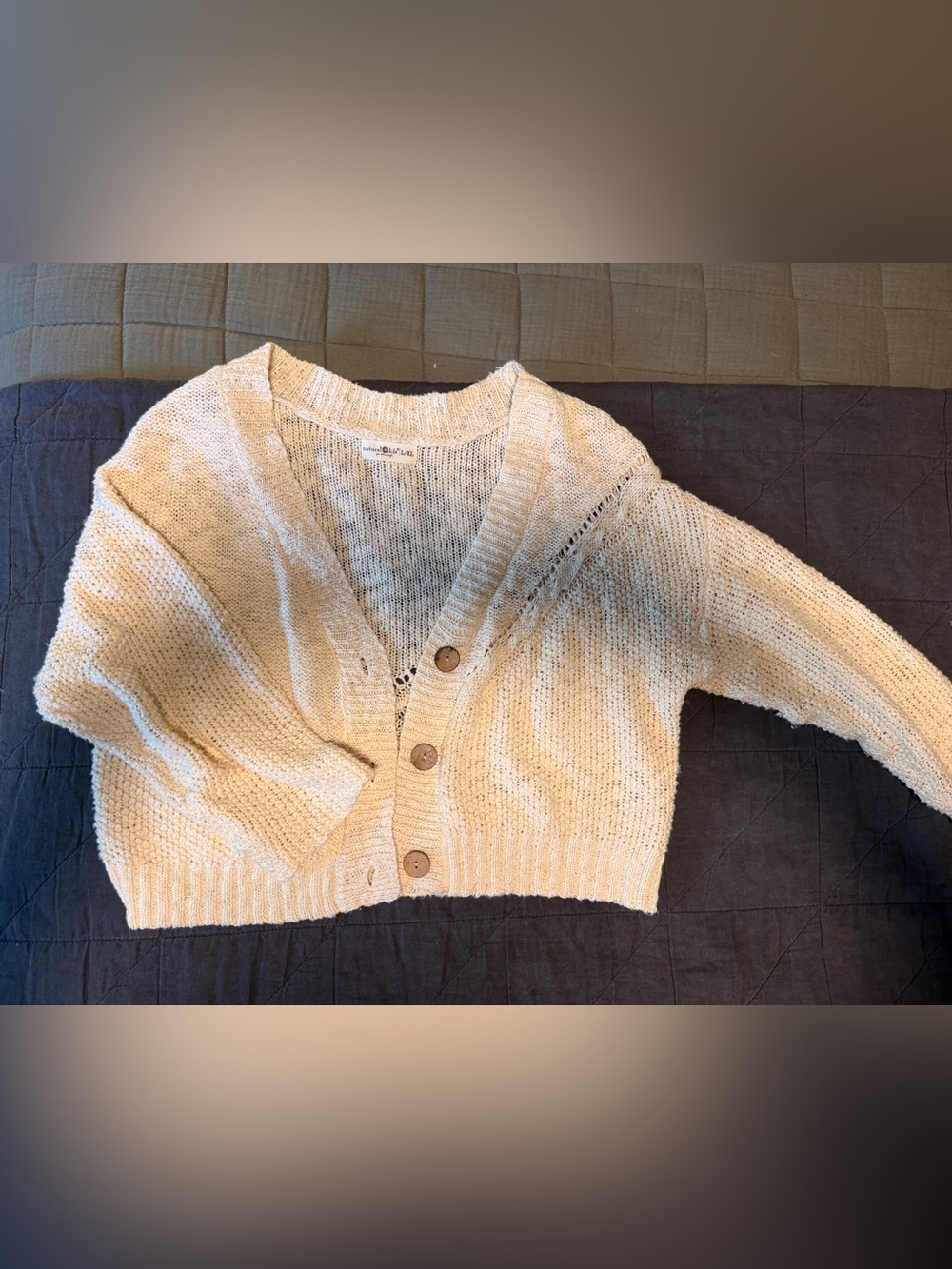 NATURAL LIFE Cream Knit Button-Up Cardigan
